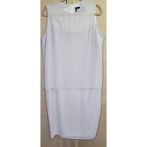 Vintage Ursula of Switzerland Women Dress Sz 16 Cream Layered w/ Open Blouse Set - Picture 6 of 16